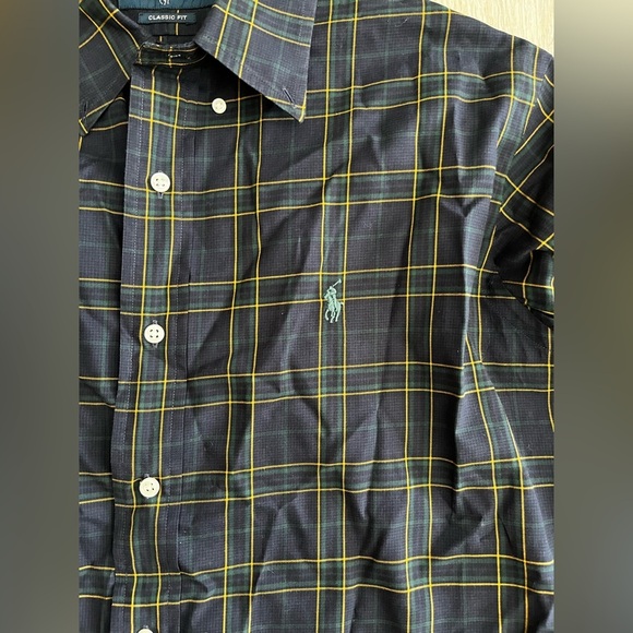 Ralph Lauren Men’s Vintage Long Sleeve Blue Green Yellow Plaid Button Down - L - Picture 2 of 6